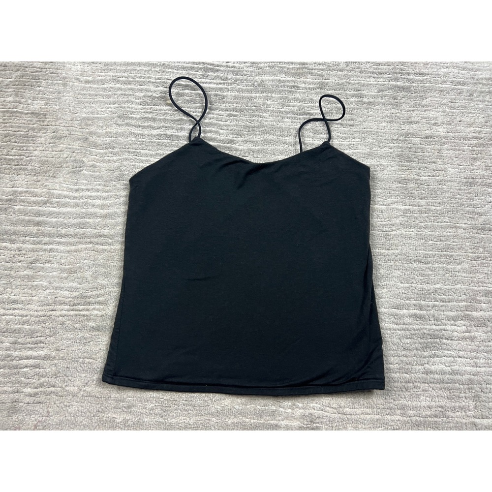 Zenana Camisole Women Medium Black RT-8558Y V-Neck Spaghetti Strap Rayon Blend